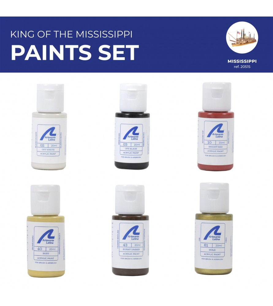 Artesania Paints Set for Ship Model: ART-20515 Mississippi 6x20mL