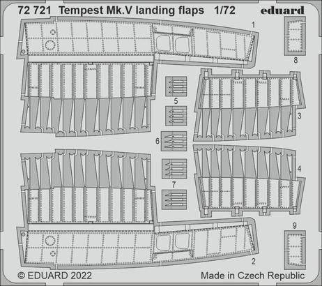 Eduard 1/72 Tempest Mk. V landing flaps Photo etched parts