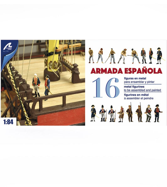 Artesania Set of 16 Spanish Armarda Figurines & Photo-etched Accessories for Santisima Trinidad