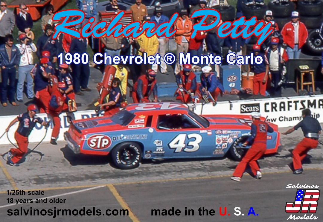 Salvinos J R 1/25 Richard Petty Racing 1980 Chevrolet Monte Carlo Reverse Paint Plastic Model Kit