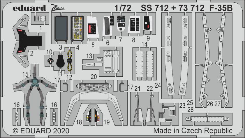 Eduard 1/72 F-35B Photo etch set (Academy) Big Ed