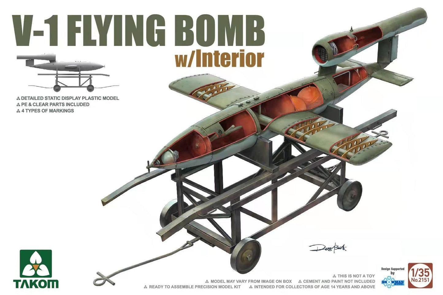 Takom 1/35 V-1 Flying Bomb w/ Interior Plastic Model Kit