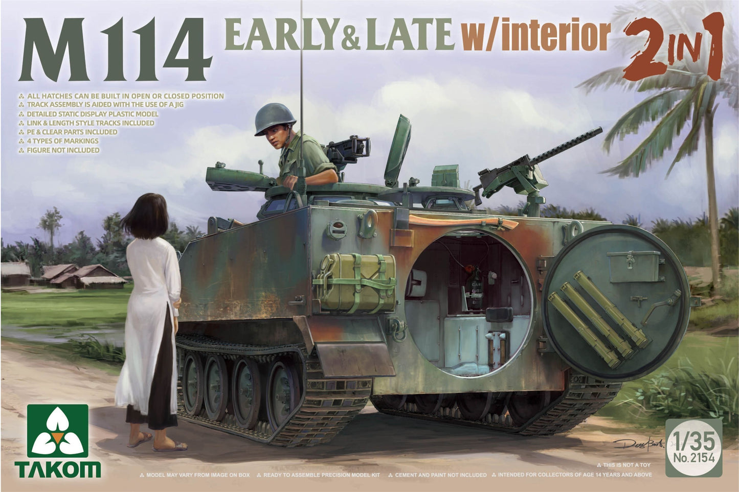Takom 1/35 M114 EARLY & LATE w/interior 2 in 1 Plastic Model Kit