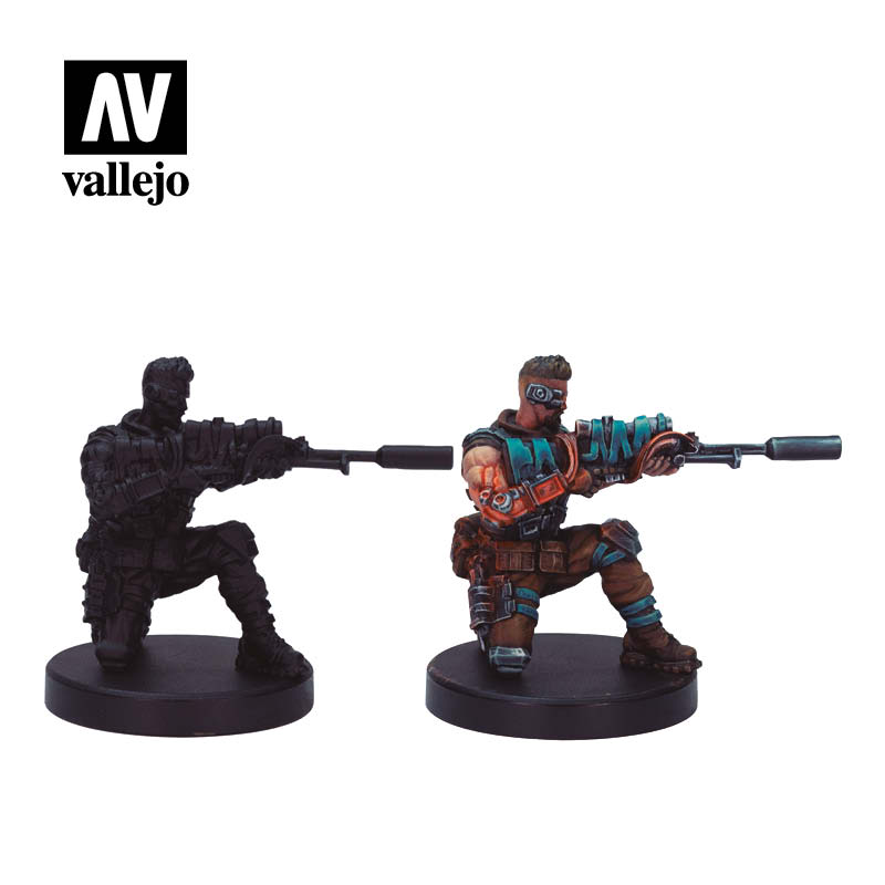 Vallejo Game Colour Cyberpunk Solo Acrylic Paint Set w/ Jonathan "Warlock" Powers Miniature