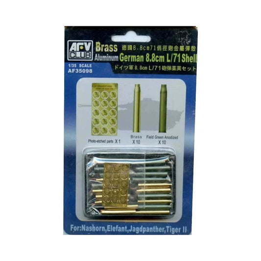 AFV Club 1/35 German 8.8cm L/71 Shell Case (Brass) Plastic Model Kit