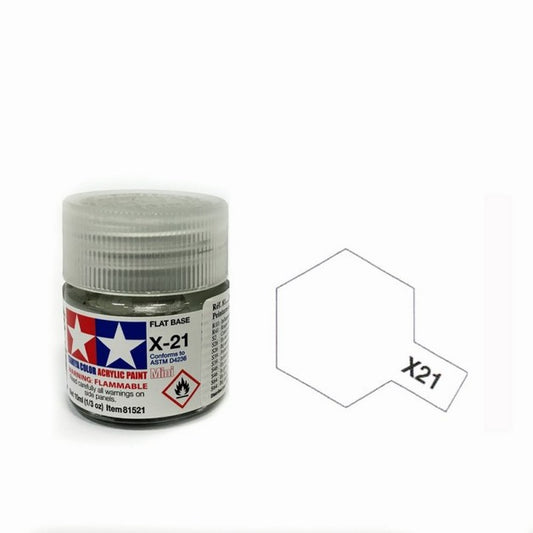 Tamiya Color Acrylic Paint X-21 Flat Base 10ml