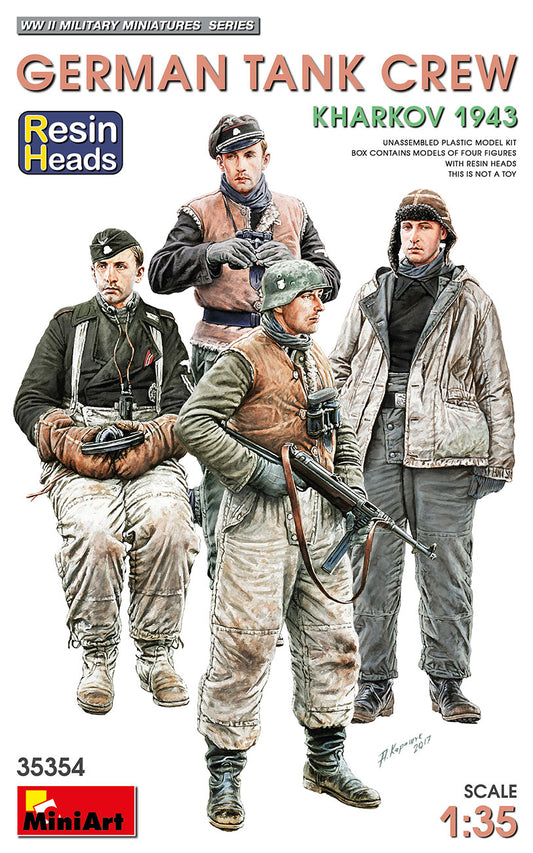 Miniart 1:35 German Tank Crew Kharkov 1943 w/Resin Heads Figure Set