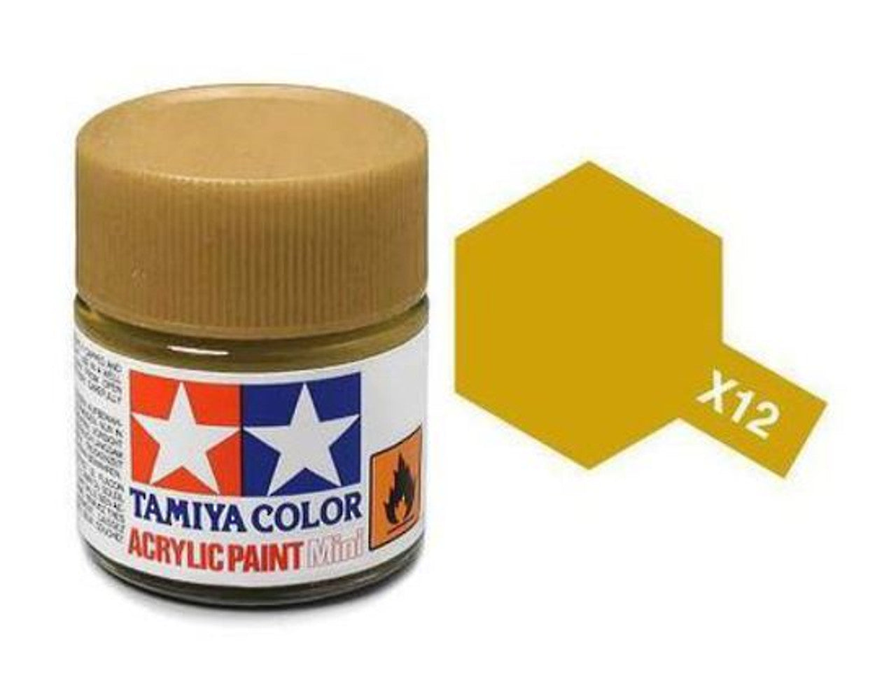 Tamiya Color Acrylic Paint X-12 Gloss Gold Leaf 10ml