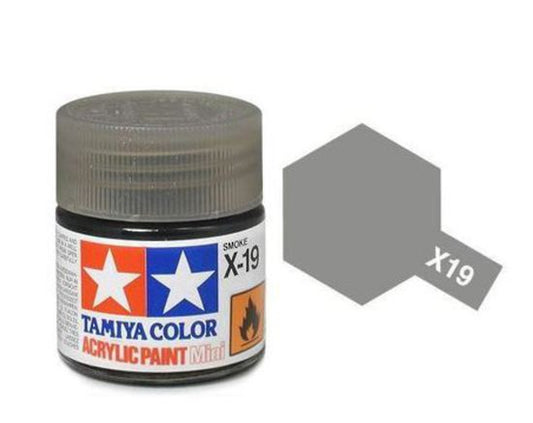 Tamiya Color Acrylic Paint X-19 Gloss Smoke 10ml