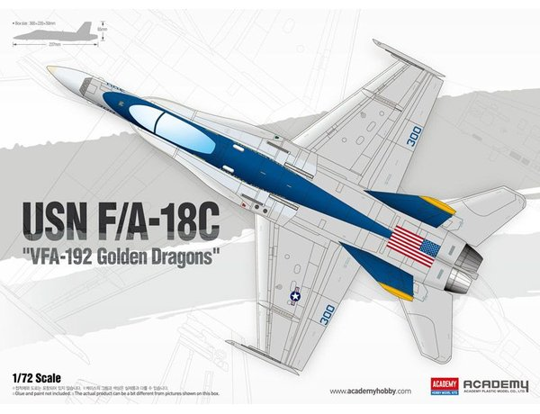 Academy 1/72 USN F/A-18C "VFA-192 Golden Dragons" Plastic Model Kit