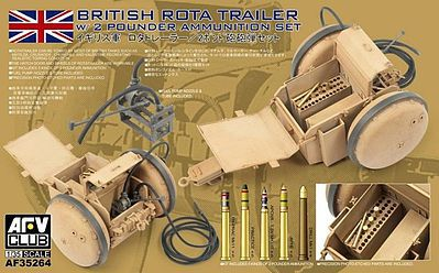 AFV Club 1/35 British Rota Trailer w/ 2 Pounder Ammunition Set Plastic Model Kit