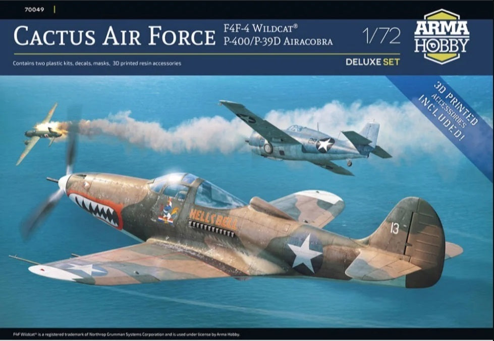 Arma Hobby 1:72 Cactus Air Force F4F-4 Wildcat® and P-400/P-39D Airacobra over Guadalcanal Plastic Model Kit