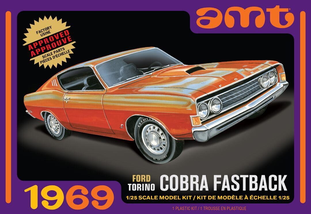 AMT 1/25 1969 Ford Torino Cobra Fastback 2T Plastic Model Kit