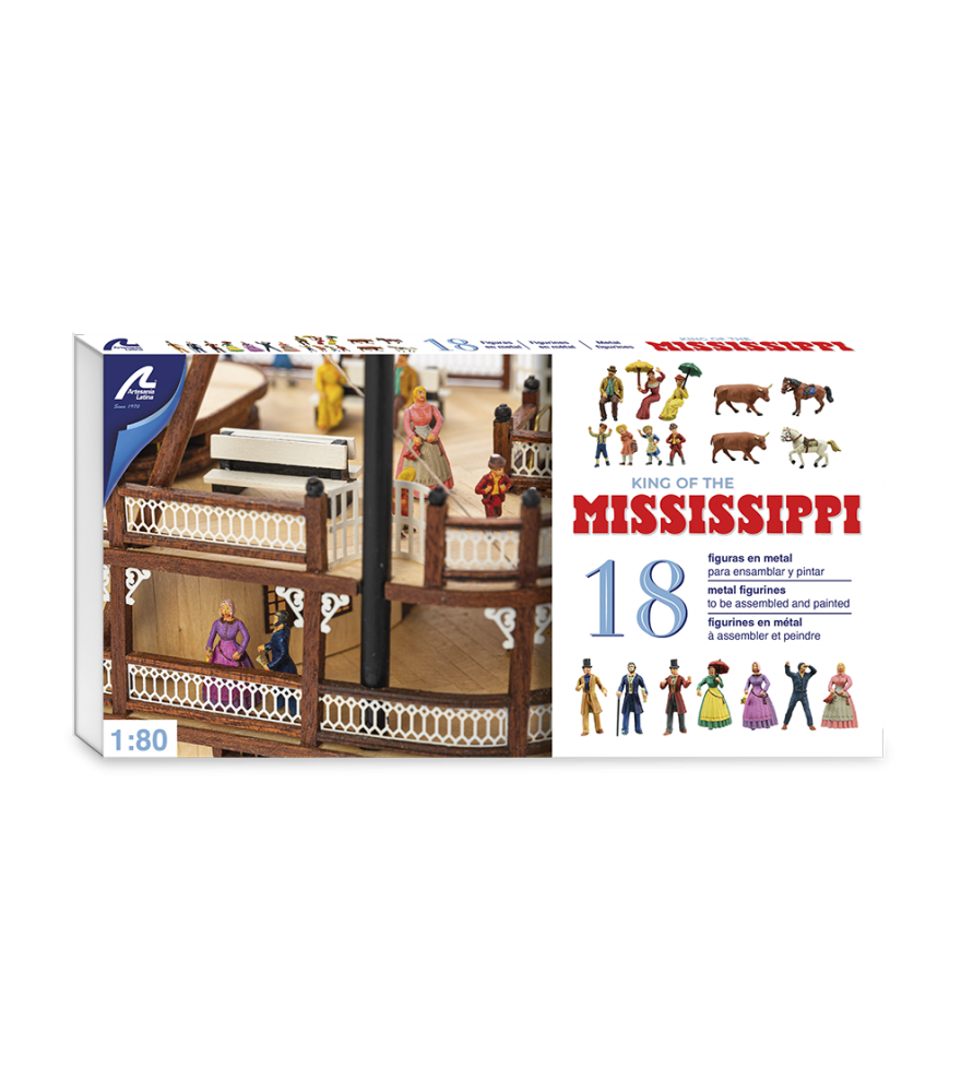 Artesania Set of 20 Metal Figurines and Animals For Mississippi Metal Accessory [20515F]