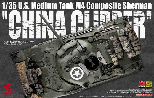 Asuka 1/35 U.S. Medium Tank M4 Composite Sherman "China Clipper" Plastic Model Kit