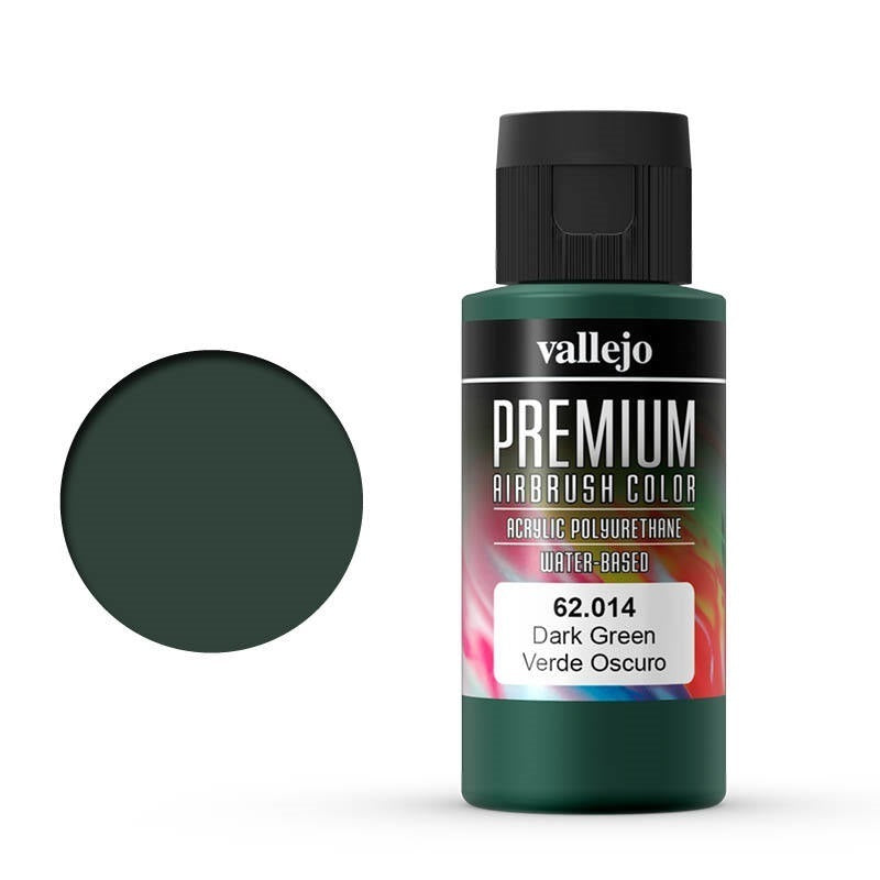 Vallejo Premium Colour Dark Green 60 ml Acrylic Airbrush Paint