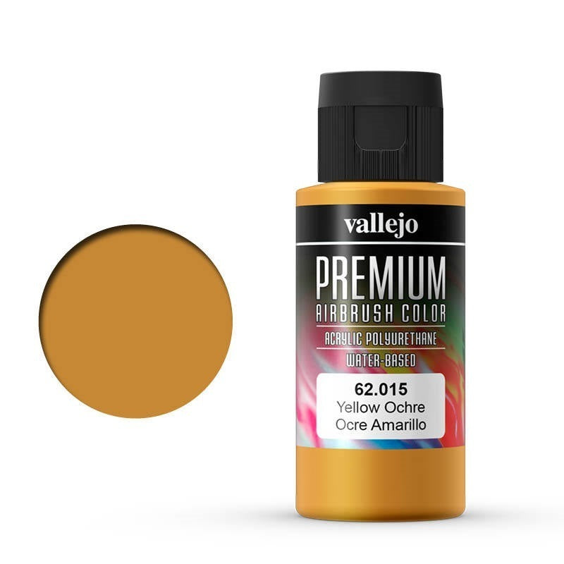 Vallejo Premium Colour Yellow Ochre 60 ml Acrylic Airbrush Paint