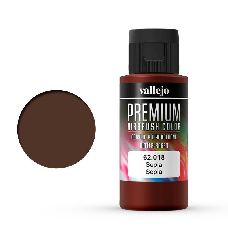 Vallejo Premium Colour Sepia 60 ml Acrylic Airbrush Paint