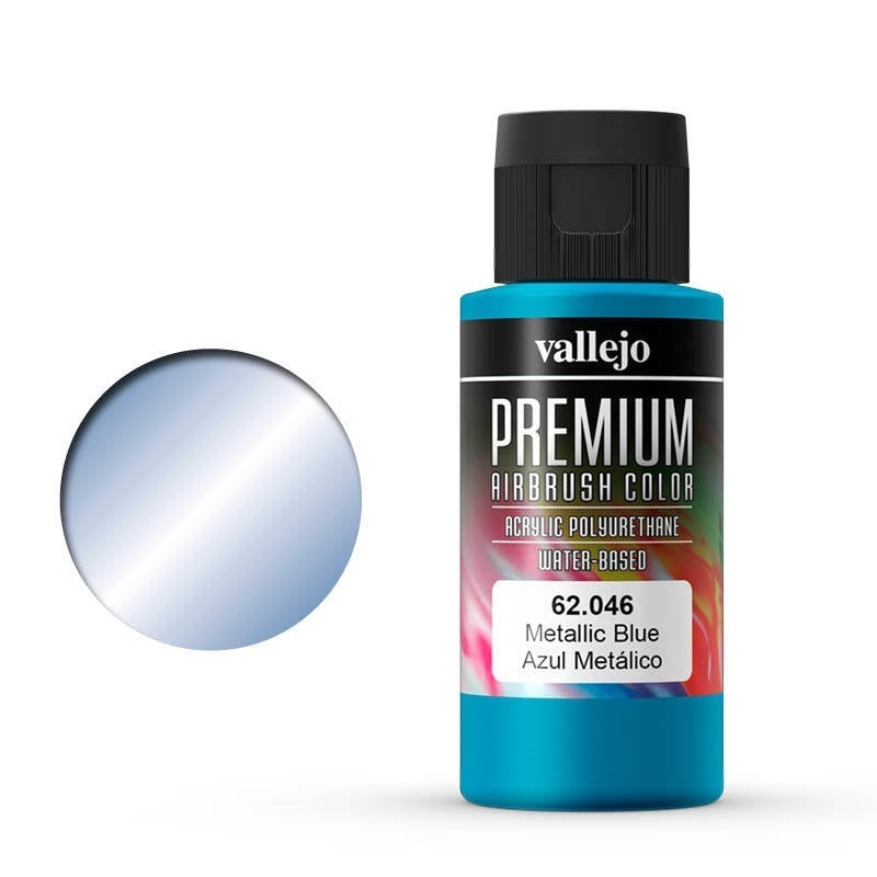 Vallejo Premium Colour Metallic Blue 60 ml Acrylic Airbrush Paint