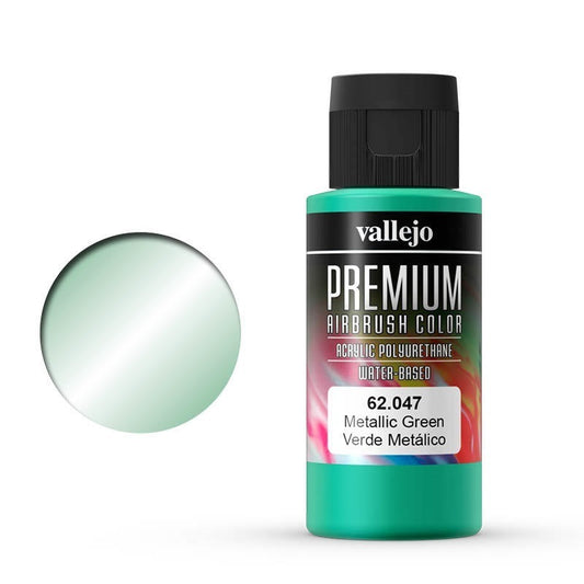 Vallejo Premium Colour Metallic Green 60 ml Acrylic Airbrush Paint