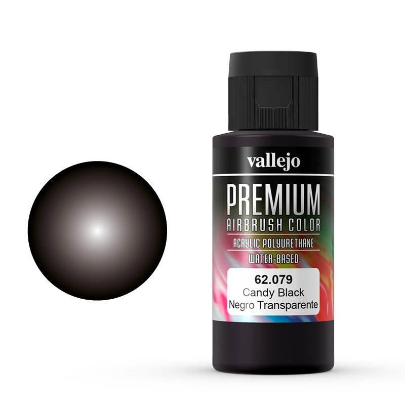 Vallejo Premium Colour Candy Black 60 ml Acrylic Airbrush Paint