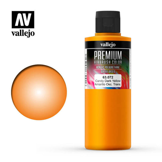 Vallejo Premium Color Candy Dark Yellow 200 ml.