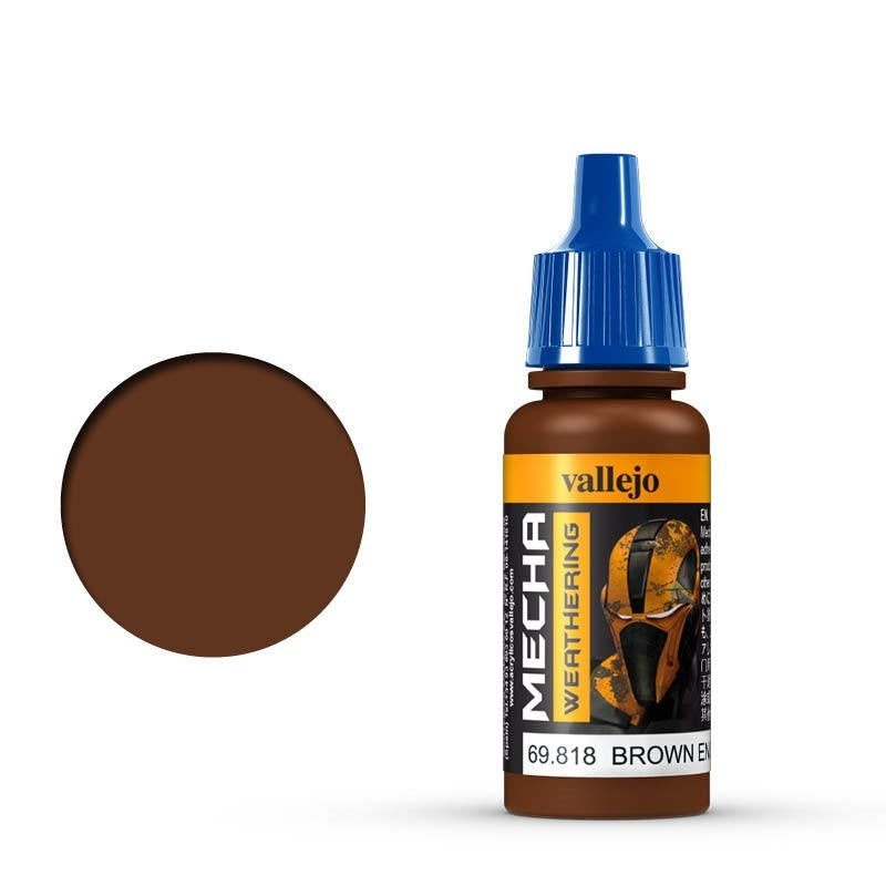 Vallejo Mecha Colour Brown Engine Soot (Matt) 17ml Acrylic Paint