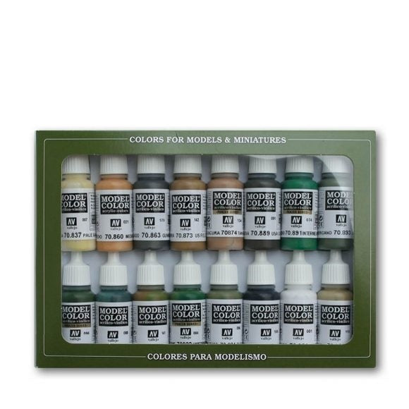 Vallejo Model Colour Alied Forces WWII 16 Colour Acrylic Paint Set