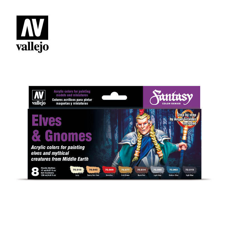 Vallejo Model Color Elves & Gnomes Acrylic 8 Colour Paint Set