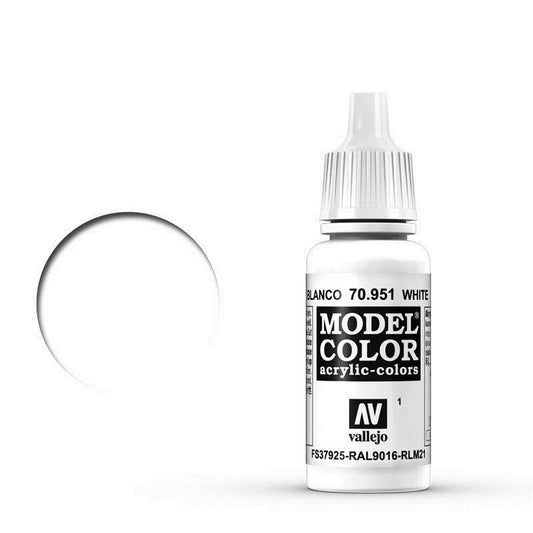 Vallejo Model Colour #001 White 17 ml Acrylic Paint