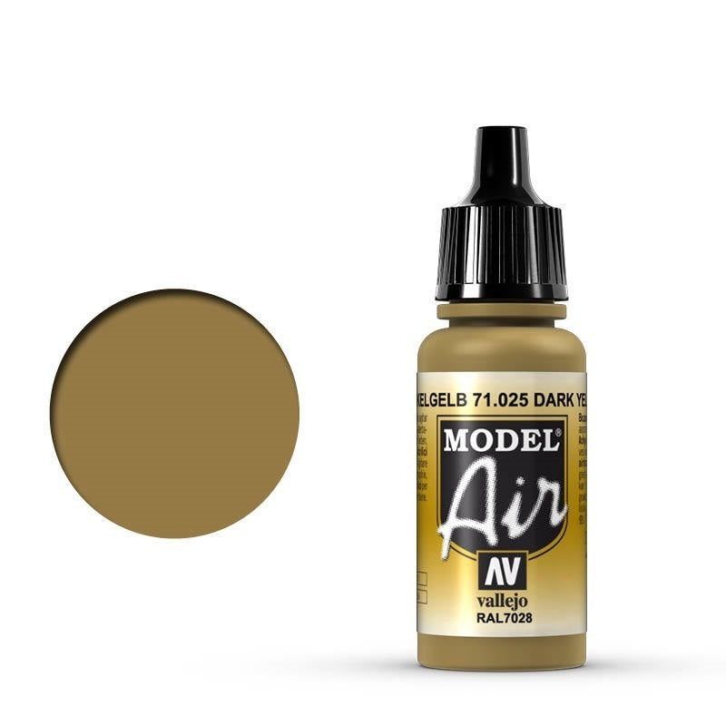 Vallejo Model Air Dark Yellow 17 ml Acrylic Airbrush Paint