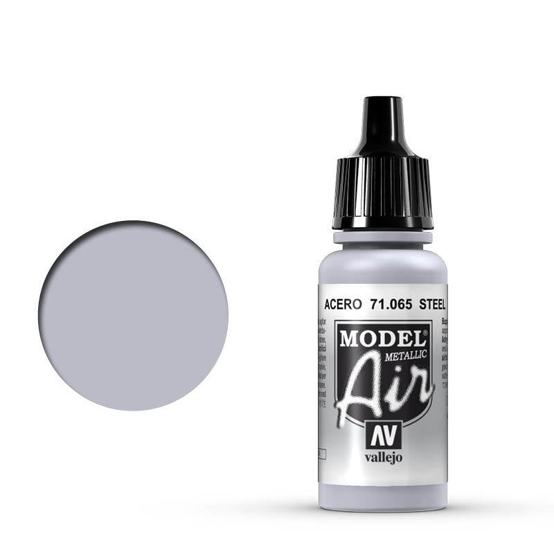 Vallejo Model Air Steel 17 ml Acrylic Airbrush Paint