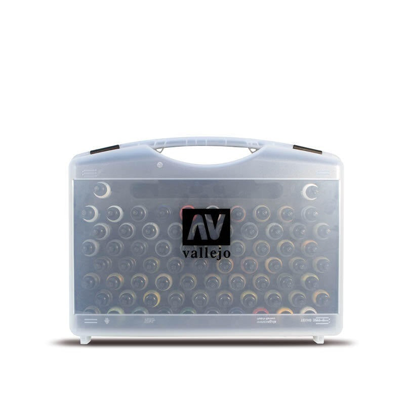 Vallejo Model Air 72 Basic Colors + Brushes Plastic Case [71170]