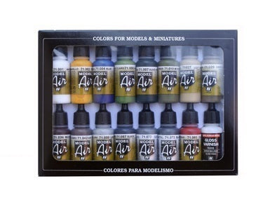 Vallejo Model Air Bulding Set 16 Colour Acrylic Airbrush Paint Set