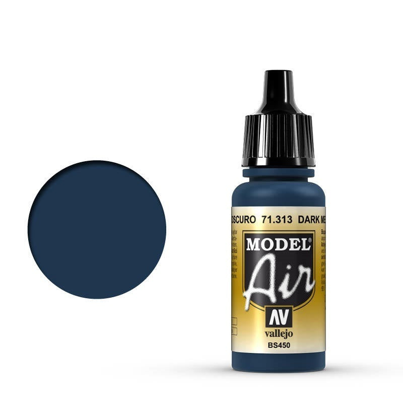 Vallejo Model Air Dark Mediterranean Blue 17 ml Acrylic Airbrush Paint