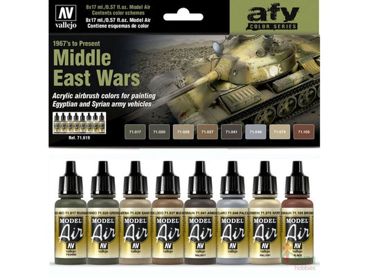 Vallejo Model Air Middle East Wars (1967's to present) 8 Colour Acrylic Paint Set [71619]