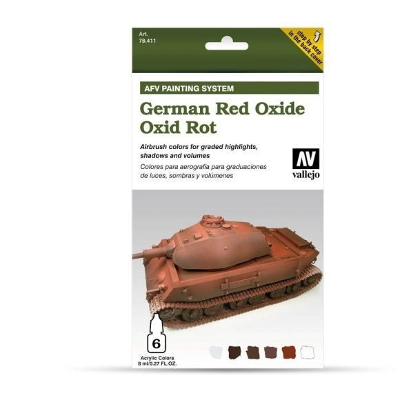 Vallejo Model Air AFV Set German Red Oxide 6 Colour Acrylic Paint Set