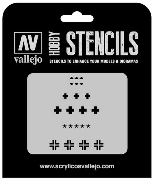 Vallejo 1/35 Assorted German WWII Tank Markings Stencil