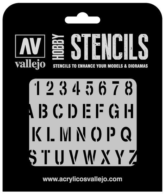 Vallejo 1/35 Stamp Font Stencil