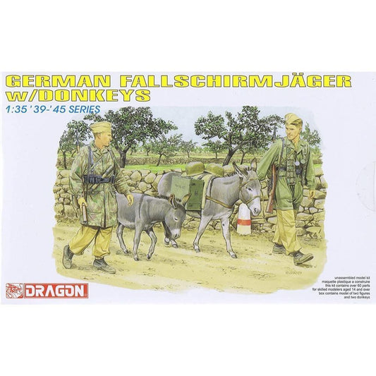 Dragon 1/35 German Fallschirmjager w/Donkeys Plastic Model Kit