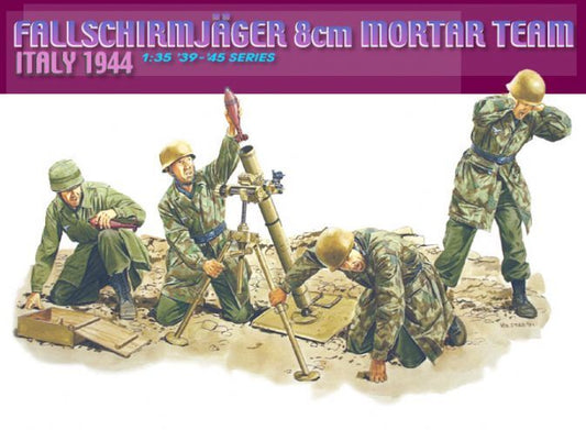 Dragon 1/35 Fallschirmjager 8cm Mortar Team (Italy 1944) Plastic Model Kit