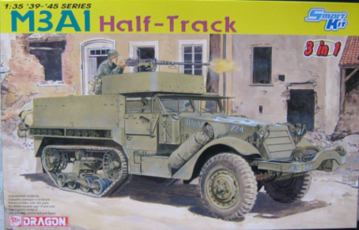 Dragon 1/35 US M3A1 Half-Track (3 in 1) Plastic Model Kit