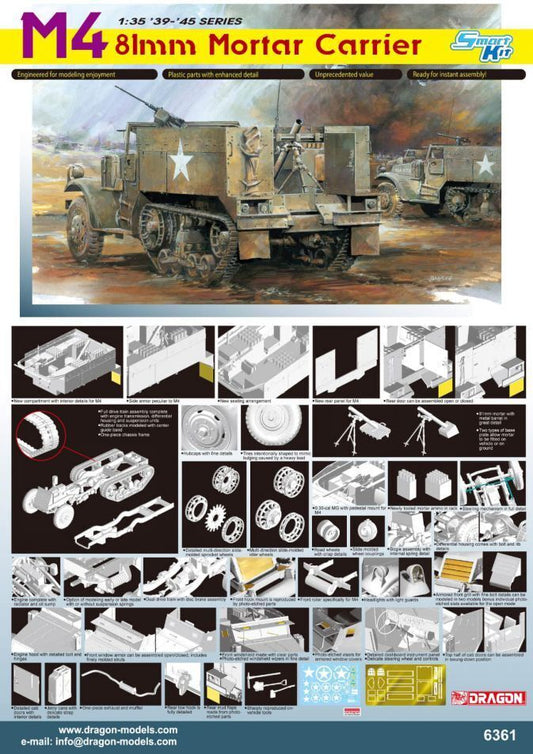 Dragon 1/35 M4 81mm Mortar Carrier Plastic Model Kit