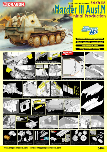 Dragon 1/35 Sd.Kfz.138 Marder III Ausf.M Initial Production Plastic Model Kit