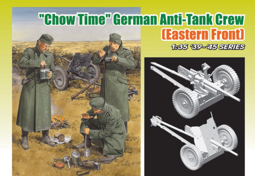 Dragon 1/35 "CHOW TIME" GERMAN ANTI-TANK CREW w/3.7cm PaK 35/36 EASTERN FRONT