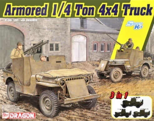 Dragon 1/35 Armored 1/4-Ton 4x4 Truck w/.50-cal Machine Gun Plastic Model Kit