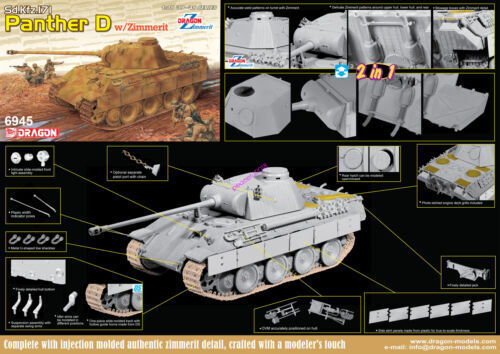 Dragon 1/35 Panther D w/Zimmerit (2 in 1) Plastic Model Kit