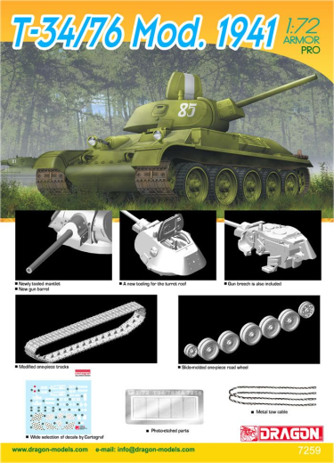 Dragon 1/72 T-34/76 Mod. 1941 Plastic Model Kit