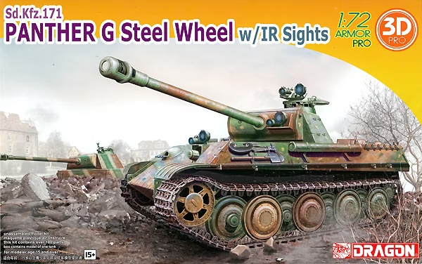 Dragon 1/72 Panther G Steel Wheel w/IR Sights Plastic Model Kit