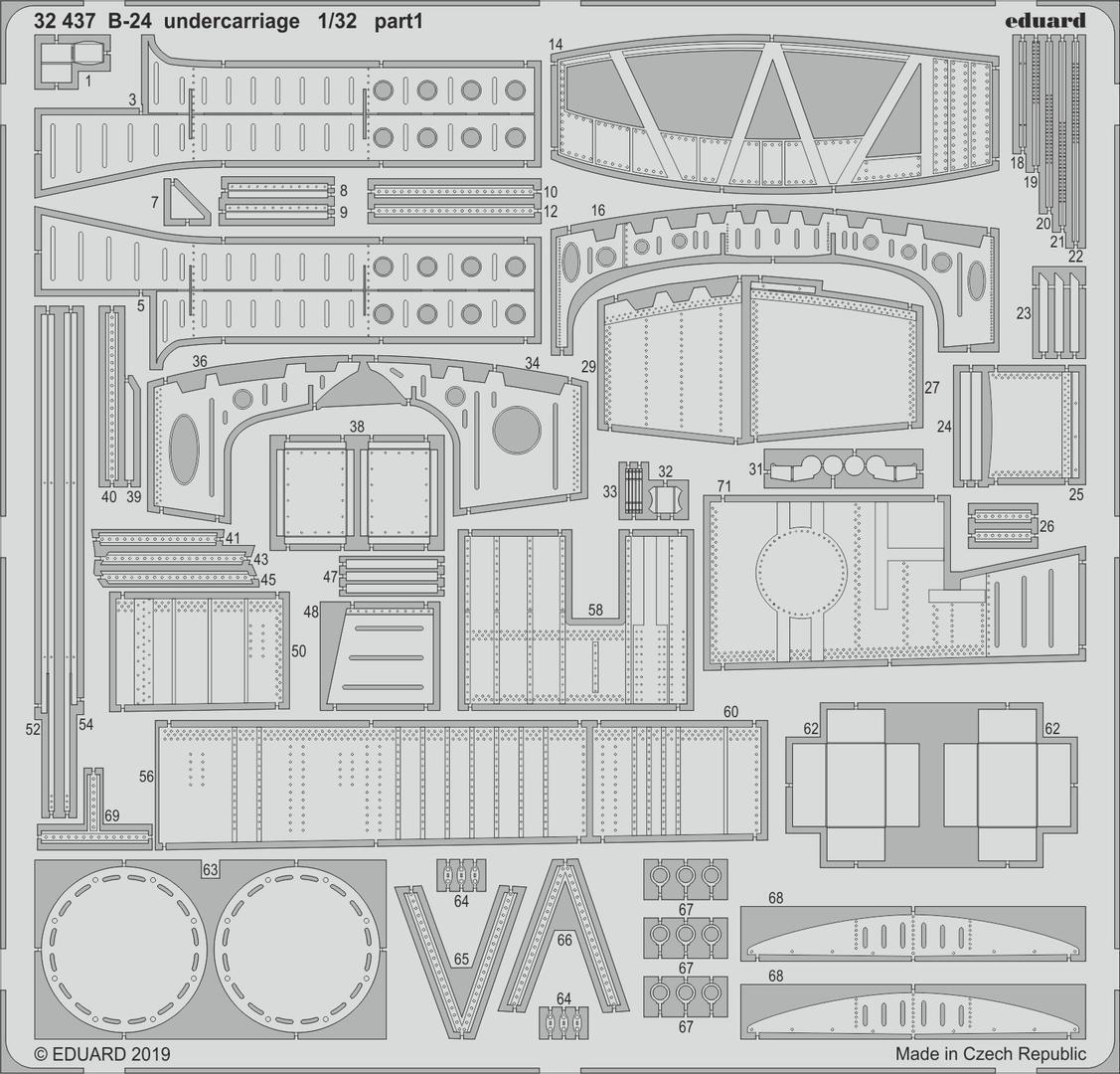 Eduard 1/32 B-24 undercarriage Photo Etched Set (Hobby Boss)